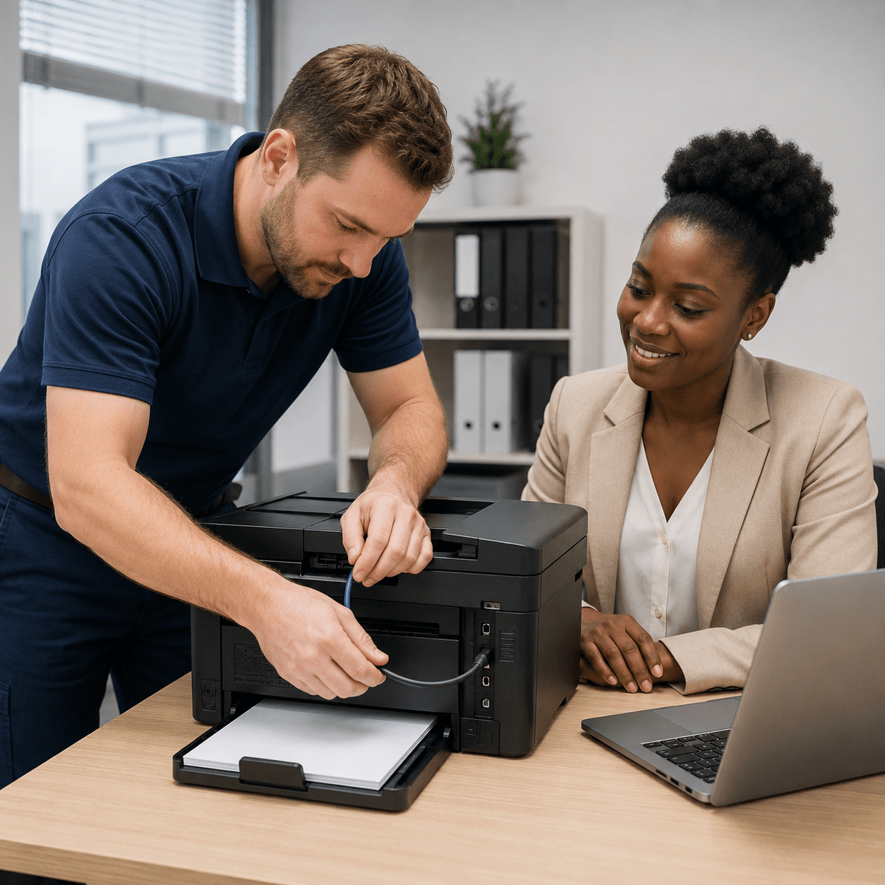Printer die een document afdrukt